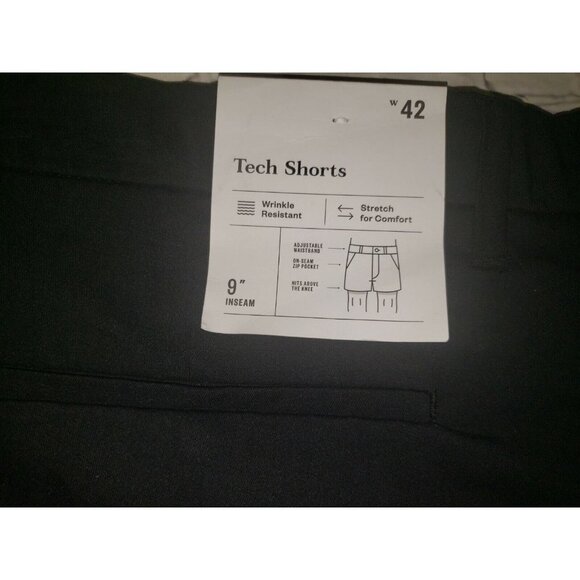 NWT Goodfellow Men’s Black Size 42W Tech Shorts Wrinkle Resistant 9" Inseam - Picture 4 of 4